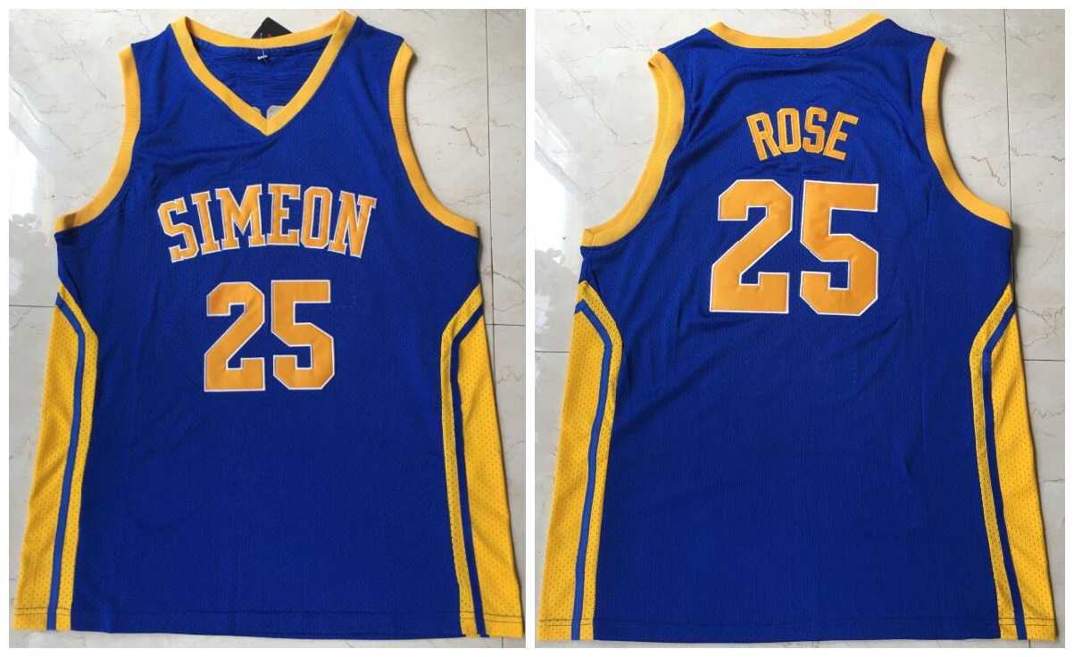 Simeon 25 Derrick Rose Blue High School Mesh Basketball Jersey,We sell and wholesale Simeon 25 Derrick Rose Blue High School Mesh Basketball Jersey on line form chian!